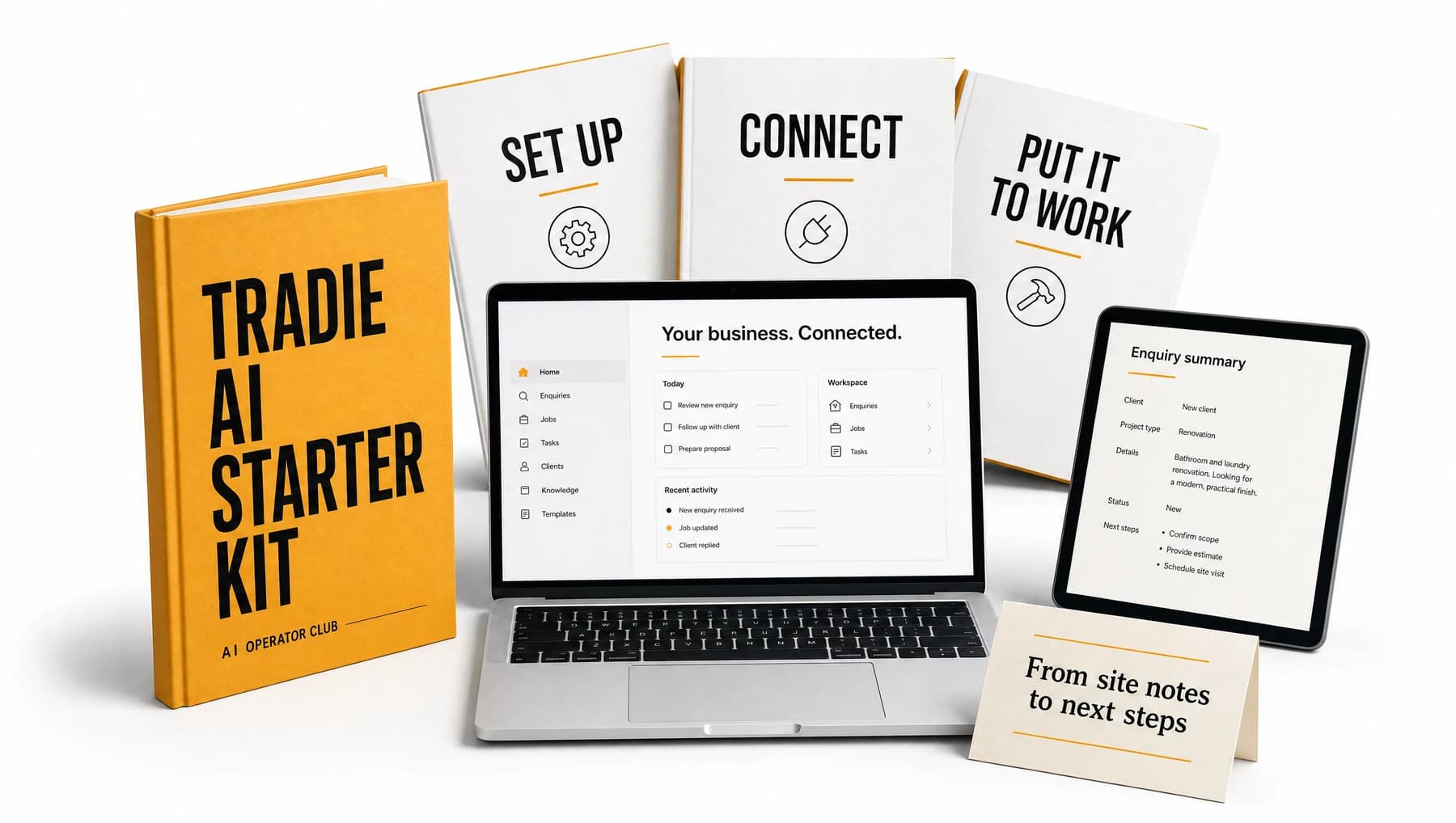 Tradie AI Starter Kit: setup guides, templates and AI instructions